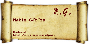 Makis Géza névjegykártya